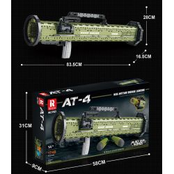 REOBRIX 77027 non  SÚNG PHÓNG TÊN LỬA CHỐNG TĂNG AT-4 bộ đồ chơi xếp lắp ráp ghép mô hình Military Army M136 ANTITANK GRENADE LAUNCHER Quân Sự Bộ Đội 1748 khối