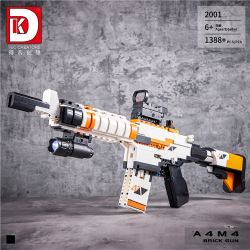 DK 2001 non  SÚNG TRƯỜNG M4A4 bộ đồ chơi xếp lắp ráp ghép mô hình Military Army Quân Sự Bộ Đội 1388 khối