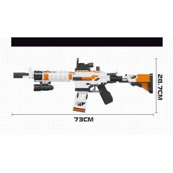 DK 2001 non  SÚNG TRƯỜNG M4A4 bộ đồ chơi xếp lắp ráp ghép mô hình Military Army Quân Sự Bộ Đội 1388 khối