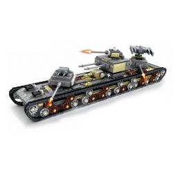 Kazi KY82054 82054 non  XE TĂNG HẠNG NẶNG KV-VI 8 TỔ HỢP bộ đồ chơi xếp lắp ráp ghép mô hình Military Army RUSSIAN LAND-BATTLESHIP KV-VI Quân Sự Bộ Đội 1165 khối