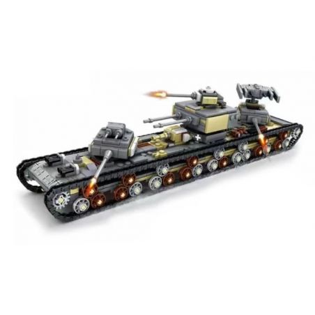 Kazi KY82054 82054 non  XE TĂNG HẠNG NẶNG KV-VI 8 TỔ HỢP bộ đồ chơi xếp lắp ráp ghép mô hình Military Army RUSSIAN LAND-BATTLESHIP KV-VI Quân Sự Bộ Đội 1165 khối