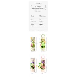 SEMBO 611052 non  CỬA HÀNG HOA CÁT HỒNG VÀ NẮNG ẤM bộ đồ chơi xếp lắp ráp ghép mô hình Flowers 565 khối