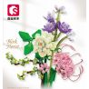 SEMBO 611052 non  CỬA HÀNG HOA CÁT HỒNG VÀ NẮNG ẤM bộ đồ chơi xếp lắp ráp ghép mô hình Flowers 565 khối