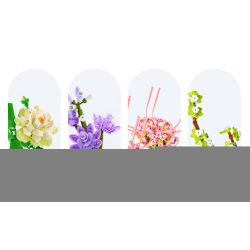 SEMBO 611052 non  CỬA HÀNG HOA CÁT HỒNG VÀ NẮNG ẤM bộ đồ chơi xếp lắp ráp ghép mô hình Flowers 565 khối