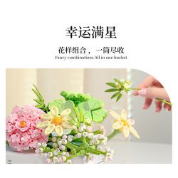 SEMBO 611052 non  CỬA HÀNG HOA CÁT HỒNG VÀ NẮNG ẤM bộ đồ chơi xếp lắp ráp ghép mô hình Flowers 565 khối