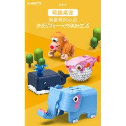 OPENING KD99002-1 99002-1 non  CHÚ VOI CON DỄ THƯƠNG bộ đồ chơi xếp lắp ráp ghép mô hình LOVABLE ELEPHANTS - FUNNY CASH LOCKER