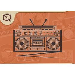 INSPIRE QD33001 33001 non  MÁY GHI ÂM CỔ ĐIỂN bộ đồ chơi xếp lắp ráp ghép mô hình TAP RECORDER VOICE OF THE TIMES