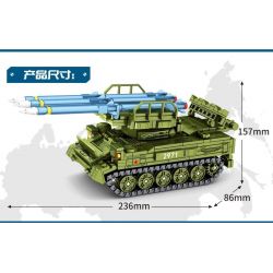 SHENG YUAN SY 1673 non  TÊN LỬA ĐẤT ĐỐI KHÔNG SA-6 bộ đồ chơi xếp lắp ráp ghép mô hình Military Army SURVIVAL WARFARE Quân Sự Bộ Đội 506 khối