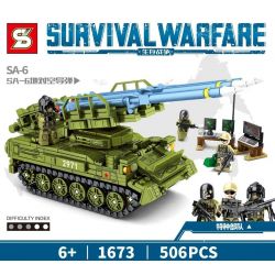 SHENG YUAN SY 1673 non  TÊN LỬA ĐẤT ĐỐI KHÔNG SA-6 bộ đồ chơi xếp lắp ráp ghép mô hình Military Army SURVIVAL WARFARE Quân Sự Bộ Đội 506 khối