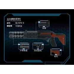 ZHEGAO QL1273 1273 non  SÚNG MINI 4 TRƯỜNG AK47 BẮN TỈA 5 8MM KIỂU 88 BERNILI M1014 霰 MÁY RPK NHẸ bộ đồ chơi xếp lắp ráp ghép mô hình Gun MHWP 683 khối