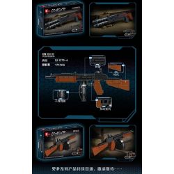 ZHEGAO QL1273 1273 non  SÚNG MINI 4 TRƯỜNG AK47 BẮN TỈA 5 8MM KIỂU 88 BERNILI M1014 霰 MÁY RPK NHẸ bộ đồ chơi xếp lắp ráp ghép mô hình Gun MHWP 683 khối