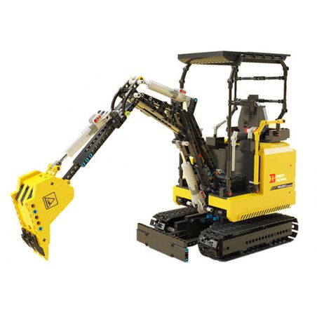 HAPPY BUILD SHINEYU XINYU YC-22006 22006 YC22006 non  MÁY XÚC 1:10. tỷ lệ 1:10 bộ đồ chơi xếp lắp ráp ghép mô hình Build Team SHINE YU MINI EXCAVATOR Đội Xây Dựng 1718 khối