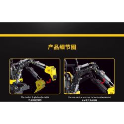 HAPPY BUILD SHINEYU XINYU YC-22006 22006 YC22006 non  MÁY XÚC 1:10. tỷ lệ 1:10 bộ đồ chơi xếp lắp ráp ghép mô hình Build Team SHINE YU MINI EXCAVATOR Đội Xây Dựng 1718 khối