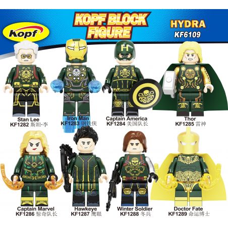 KOPF KF6109 6109 KF1282 1282 KF1283 1283 KF1284 1284 KF1285 1285 KF1286 1286 KF1287 1287 KF1288 1288 KF1289 1289 non  HÀNG TRĂM NGƯỜI 8 CHÍN RẮN bộ đồ chơi xếp lắp ráp ghép mô hình Marvel Super Heroes HYDRA Siêu Anh Hùng Marvel