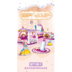 GUDI 30005 non  CÔNG CHÚA TÌNH YÊU 4 LOẠI PHÒNG NGỦ CỦA NGƯỜI ANNIE PIANO XƯỞNG VẼ KẸO bộ đồ chơi xếp lắp ráp ghép mô hình Girl PRINCESS CANDY Con Gái 794 khối