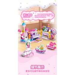 GUDI 30005 non  CÔNG CHÚA TÌNH YÊU 4 LOẠI PHÒNG NGỦ CỦA NGƯỜI ANNIE PIANO XƯỞNG VẼ KẸO bộ đồ chơi xếp lắp ráp ghép mô hình Girl PRINCESS CANDY Con Gái 794 khối