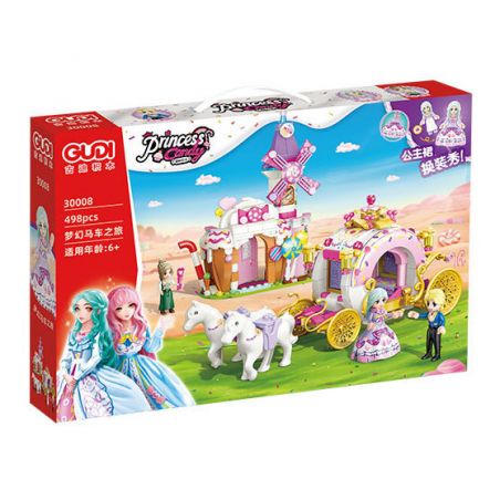 GUDI 30008 non  CÔNG CHÚA NGỌT NGÀO CHUYẾN XE NGỰA TRONG MƠ bộ đồ chơi xếp lắp ráp ghép mô hình Girl Con Gái 498 khối