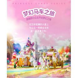 GUDI 30008 non  CÔNG CHÚA NGỌT NGÀO CHUYẾN XE NGỰA TRONG MƠ bộ đồ chơi xếp lắp ráp ghép mô hình Girl Con Gái 498 khối