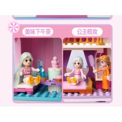 GUDI 30009 non  CÔNG CHÚA TÌNH YÊU LÂU ĐÀI ĐẦY MÀU SẮC NGƯỜI bộ đồ chơi xếp lắp ráp ghép mô hình Girl Con Gái 567 khối