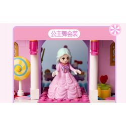 GUDI 30009 non  CÔNG CHÚA TÌNH YÊU LÂU ĐÀI ĐẦY MÀU SẮC NGƯỜI bộ đồ chơi xếp lắp ráp ghép mô hình Girl Con Gái 567 khối