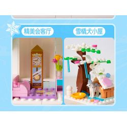 GUDI 30010 non  CÔNG CHÚA TÌNH YÊU LÂU ĐÀI BĂNG GIÁ bộ đồ chơi xếp lắp ráp ghép mô hình Girl Con Gái 1082 khối