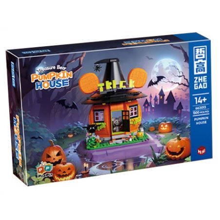 ZHEGAO 663013 non  NHÀ BÍ NGÔ BAO XIONG bộ đồ chơi xếp lắp ráp ghép mô hình Pirates Of The Caribbean TREASURE BEAR PUMPKIN HOUSE Cướp Biển Vùng Caribe 1300 khối