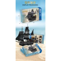 ZHEGAO 653000 non  TÀU CƯỚP BIỂN BLACK MAGICIAN bộ đồ chơi xếp lắp ráp ghép mô hình Pirates Of The Caribbean BLACK SORCERER Cướp Biển Vùng Caribe 1424 khối