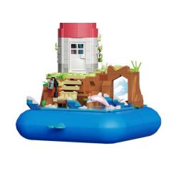 ZHEGAO 663007 non  NGỌN HẢI ĐĂNG ĐẢO ÂM NHẠC bộ đồ chơi xếp lắp ráp ghép mô hình Creator LIGHTHOUSE MUSIC BOX Sáng Tạo 909 khối