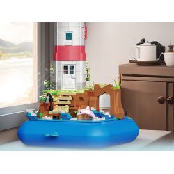 ZHEGAO 663007 non  NGỌN HẢI ĐĂNG ĐẢO ÂM NHẠC bộ đồ chơi xếp lắp ráp ghép mô hình Creator LIGHTHOUSE MUSIC BOX Sáng Tạo 909 khối