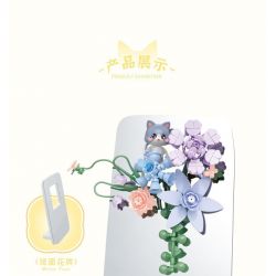 SEMBO 611084 non  CỬA HÀNG HOA THÚ CƯNG DỄ THƯƠNG GIẤC MƠ MEOW bộ đồ chơi xếp lắp ráp ghép mô hình Creator Sáng Tạo 243 khối