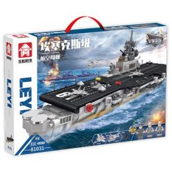 LE YI 81031 non  TÀU SÂN BAY LỚP ESSEX bộ đồ chơi xếp lắp ráp ghép mô hình Military Army AIRCRAFT CARRIER Quân Sự Bộ Đội 816 khối