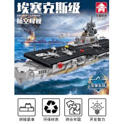 LE YI 81031 non  TÀU SÂN BAY LỚP ESSEX bộ đồ chơi xếp lắp ráp ghép mô hình Military Army AIRCRAFT CARRIER Quân Sự Bộ Đội 816 khối