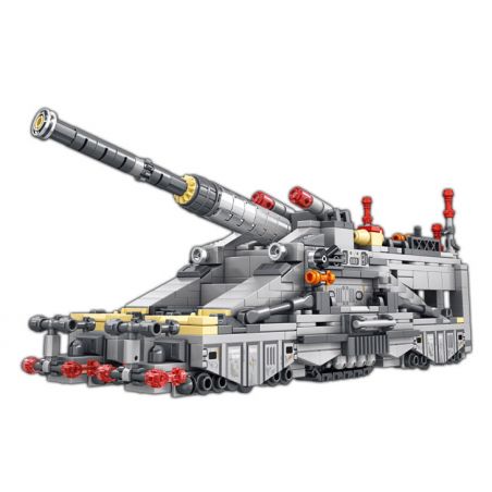 LE YI 81030 non  PHÁO XE LỬA HẠNG NẶNG GUSTAV bộ đồ chơi xếp lắp ráp ghép mô hình Military Army RAILWAY GUN Quân Sự Bộ Đội 853 khối