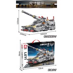 LE YI 81030 non  PHÁO XE LỬA HẠNG NẶNG GUSTAV bộ đồ chơi xếp lắp ráp ghép mô hình Military Army RAILWAY GUN Quân Sự Bộ Đội 853 khối