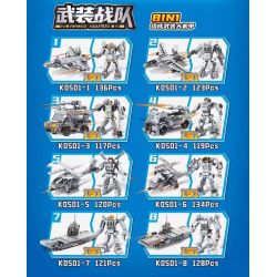 MINGDI LEIBAO K0501 0501 non  TỔ HỢP VŨ TRANG 8 bộ đồ chơi xếp lắp ráp ghép mô hình 998 khối