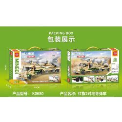 MINGDI LEIBAO K0680 0680 non  VŨ KHÍ QUAN TRỌNG NHẤT CỦA ĐẤT NƯỚC XE TÊN LỬA TẤN CÔNG MẶT HONGQI 2 bộ đồ chơi xếp lắp ráp ghép mô hình Military Army A SHARP WEAPON OF THE COUNTRY Quân Sự Bộ Đội 371 khối