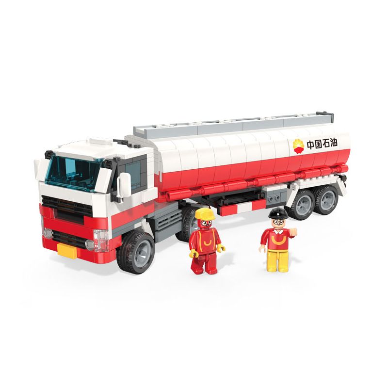 MAGIC VIGOUR C.9039 .9039 non  XE TẢI CHỞ DẦU KHÁCH SẠN PETROCHINA KUNLUN bộ đồ chơi xếp lắp ráp ghép mô hình City TANKER Thành Phố 619 khối