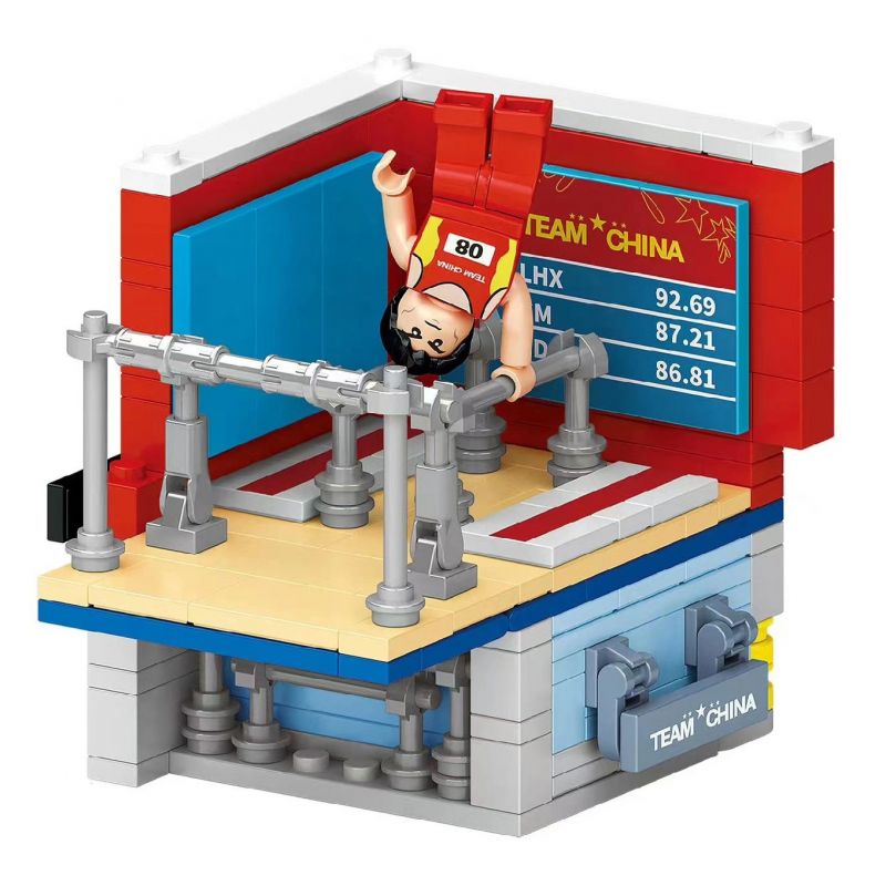 MAGIC VIGOUR T-8810 8810 T8810 non  THANH SONG CỦA ĐỘI TUYỂN QUỐC GIA TRUNG bộ đồ chơi xếp lắp ráp ghép mô hình City TEAM CHINA PARALLELBARS Thành Phố 256 khối