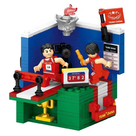 MAGIC VIGOUR T-8809 8809 T8809 non  TIẾP SỨC CỦA ĐỘI TUYỂN QUỐC GIA TRUNG bộ đồ chơi xếp lắp ráp ghép mô hình City TEAM CHINA RELAY Thành Phố 258 khối