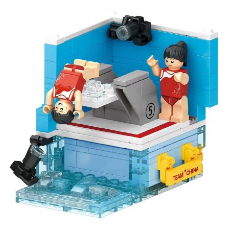 MAGIC VIGOUR T-8802 8802 T8802 non  ĐỘI TUYỂN LẶN QUỐC GIA TRUNG bộ đồ chơi xếp lắp ráp ghép mô hình City TEAM CHINA DIVING Thành Phố 248 khối