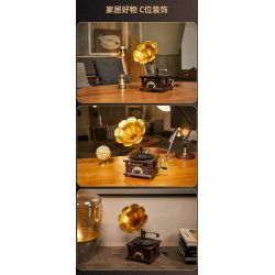 PANTASY 85009 non  MÁY HÁT CỔ ĐIỂN bộ đồ chơi xếp lắp ráp ghép mô hình Creator RETRO GRAMOPHONE Sáng Tạo 800 khối