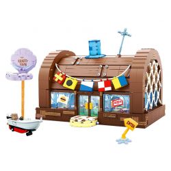 AREA-X AB0027 0027 non  SPONGEBOB SQUAREPANTS KRUSTY KRAB bộ đồ chơi xếp lắp ráp ghép mô hình Movie & Game GOOD  THE KRUSTY KRAB Phim Và Trò Chơi