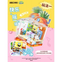 AREA-X AB0023 0023 non  SPONGEBOB SQUAREPANTS NGÔI NHÀ QUẢ DỨA bộ đồ chơi xếp lắp ráp ghép mô hình Movie & Game GOOD  SPONGEBOB SQUARE PANTS' HOUSE Phim Và Trò Chơi
