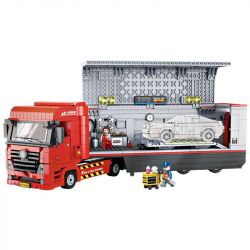 FORANGE FC1619 1619 non  XE TẢI BẢO DƯỠNG Ô TÔ bộ đồ chơi xếp lắp ráp ghép mô hình City Thành Phố 1258 khối