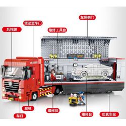 FORANGE FC1619 1619 non  XE TẢI BẢO DƯỠNG Ô TÔ bộ đồ chơi xếp lắp ráp ghép mô hình City Thành Phố 1258 khối