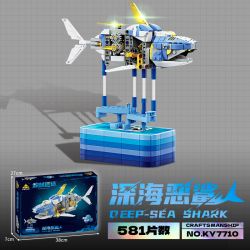 Kazi KY7710 7710 non  THỢ THỦ CÔNG CÁ MẬP ÁC QUỶ BIỂN SÂU bộ đồ chơi xếp lắp ráp ghép mô hình  DEEPSEA SHARK Kỹ Thuật Công Nghệ Cao Mô Hình Phương Tiện 581 khối