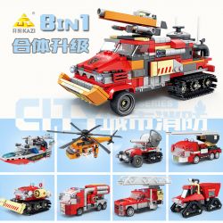 Kazi KY80542 80542 non  CHỮA CHÁY ĐÔ THỊ 8 LOẠI XE PHUN NƯỚC ĐA ĐỊA HÌNH KẾT HỢP VỚI MÁY BAY CH-54 TÀU CAO TỐC CỨU HỘ KHẨN CẤP BỌT RỪNG BỒN TỰ NẠP VƯỢT CHƯỚNG NGẠI VẬT MẠNH NHỎ HỎA TRÊN KHÔNG bộ đồ chơi xếp lắp ráp ghép mô hình City Thành Phố 958 khối