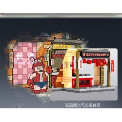 SEMBO 608070 non  WEN HEYOU CỬA HÀNG THỜI GIAN VÀ CÁP TREO bộ đồ chơi xếp lắp ráp ghép mô hình 300 khối