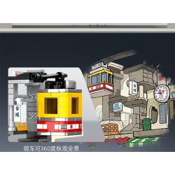 SEMBO 608070 non  WEN HEYOU CỬA HÀNG THỜI GIAN VÀ CÁP TREO bộ đồ chơi xếp lắp ráp ghép mô hình 300 khối