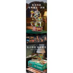 SEMBO 608070 non  WEN HEYOU CỬA HÀNG THỜI GIAN VÀ CÁP TREO bộ đồ chơi xếp lắp ráp ghép mô hình 300 khối